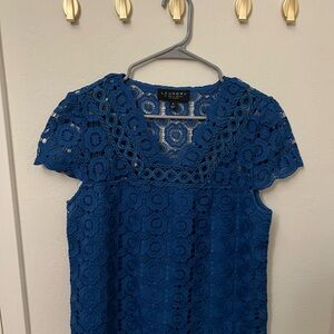 Laundry by Shelli Segal Blue Lace Top